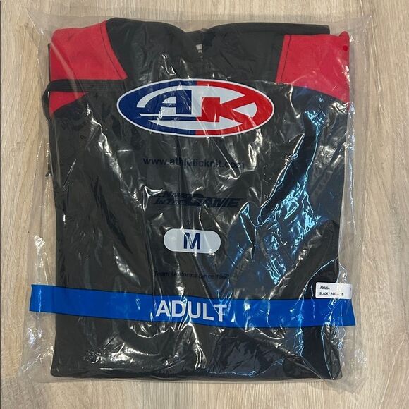 Men's Black and Red Hoodie Sweatshirt, Size Medium, Brand New, Athletic Knit - Picture 3 of 3